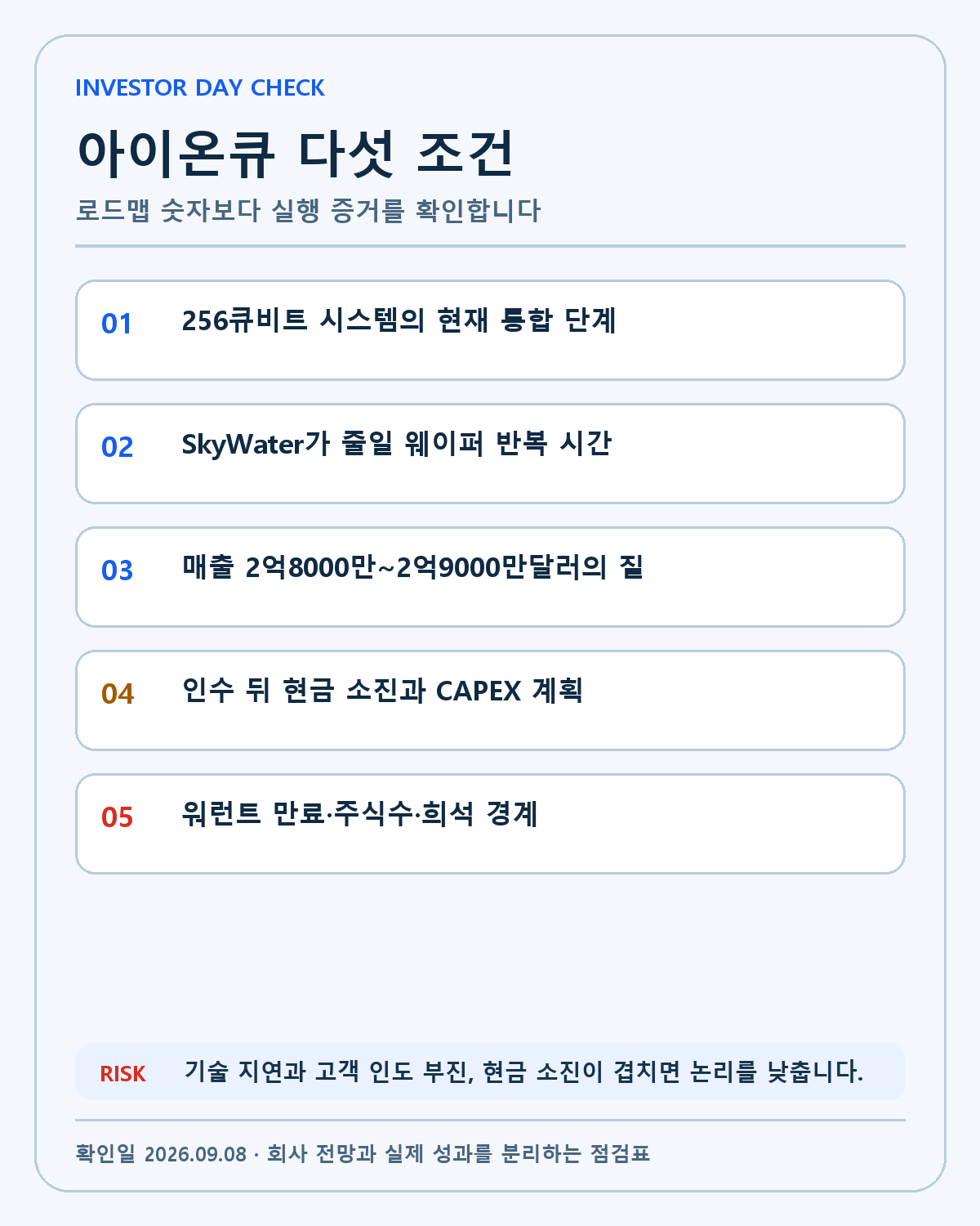 IonQ Investor Day 확인 조건