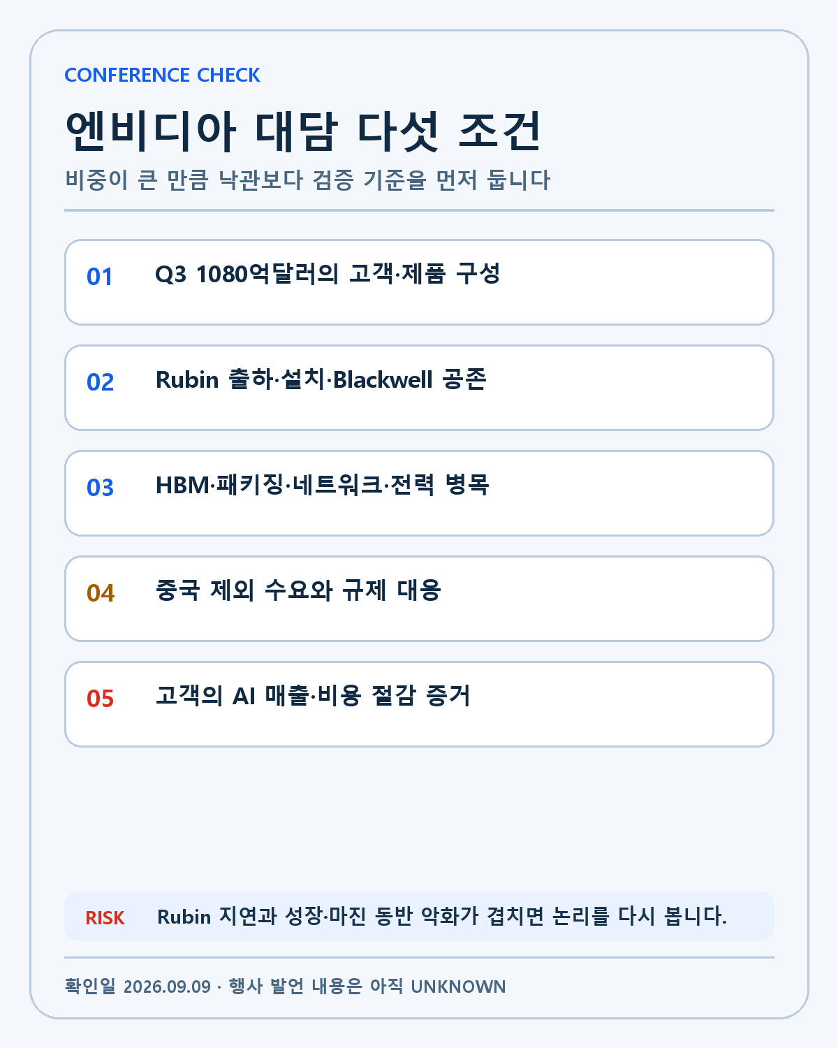 NVIDIA 대담 확인 조건