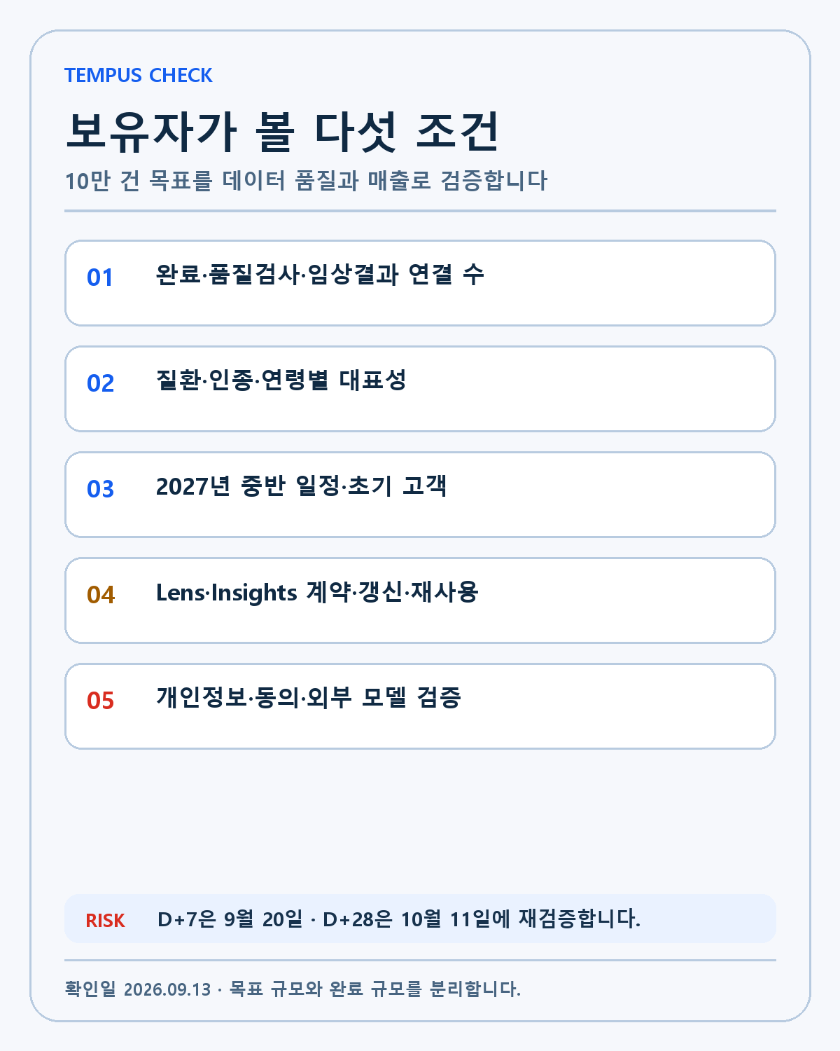Tempus 전장유전체 확인표